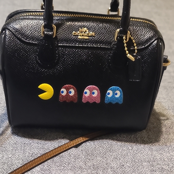 Coach Handbags - Coach Black Pac-Man Inspired Satchel
